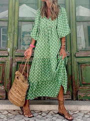 Bohemian Printed Maxi Dress - Calestra