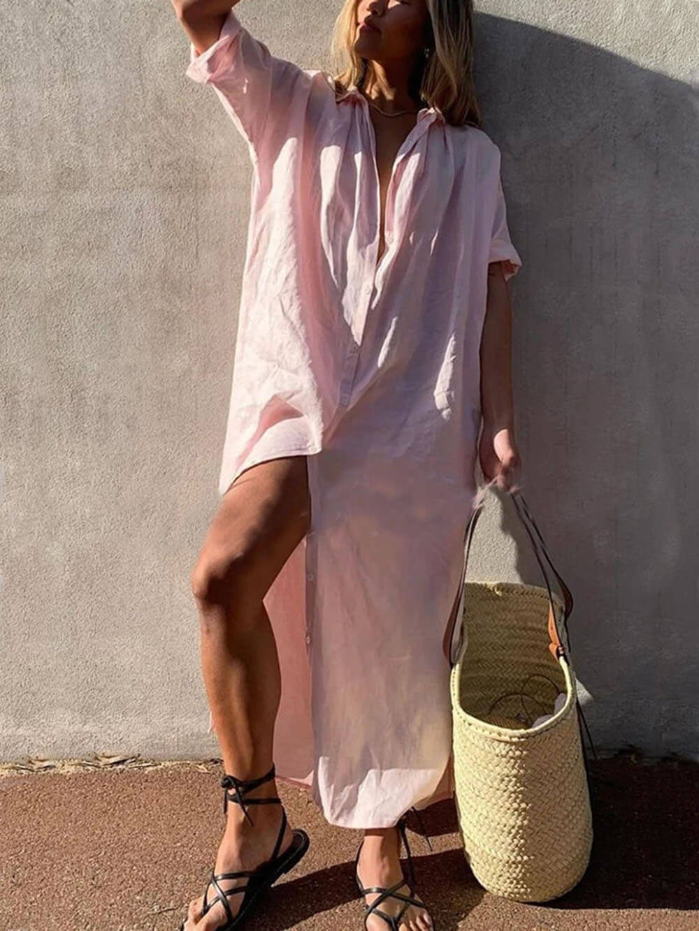 Concept Simple Maxi Shirt Dress - Calestra