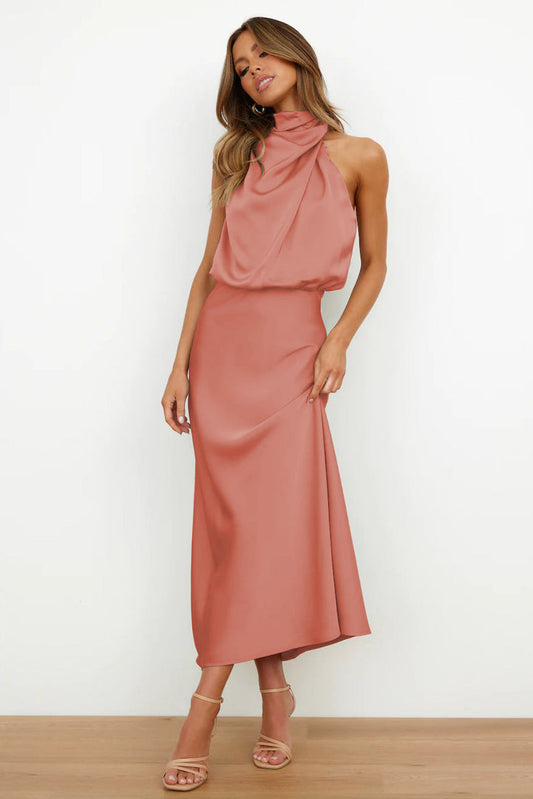 TradeTrends™ | Long satin dress - Calestra