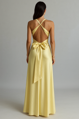 Satin Halter Maxi Gown