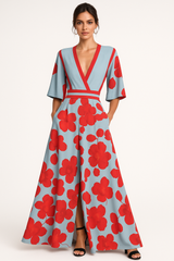 Floral V-Neck Maxi Dress