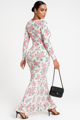 Floral Turtle Neck Maxi Dress
