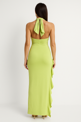 Halter Neck Maxi Dress with Side Slit