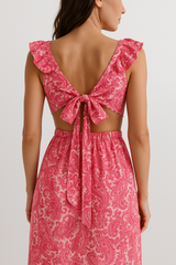 Floral V-Neck Summer Maxi Dress