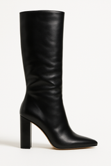 Croc-Embossed Knee-High Boots
