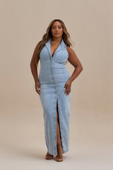 ✦ Dakota Button-Down Denim Maxi Dress