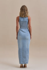 ✦ Dakota Button-Down Denim Maxi Dress