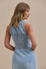 ✦ Dakota Button-Down Denim Maxi Dress
