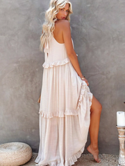 Elegant Ruffled Long Dress