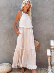 Elegant Ruffled Long Dress