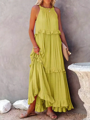 Elegant Ruffled Long Dress