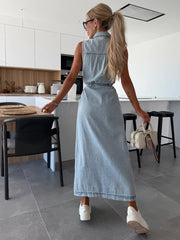 Louisa | Maxi Denim Dress - Calestra
