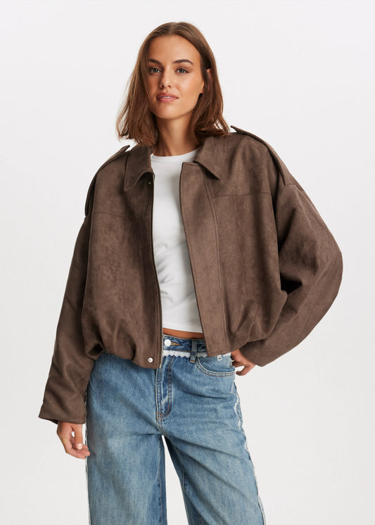 ✦ Valeria Suede Bomber Jacket