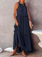 Elegant Ruffled Long Dress
