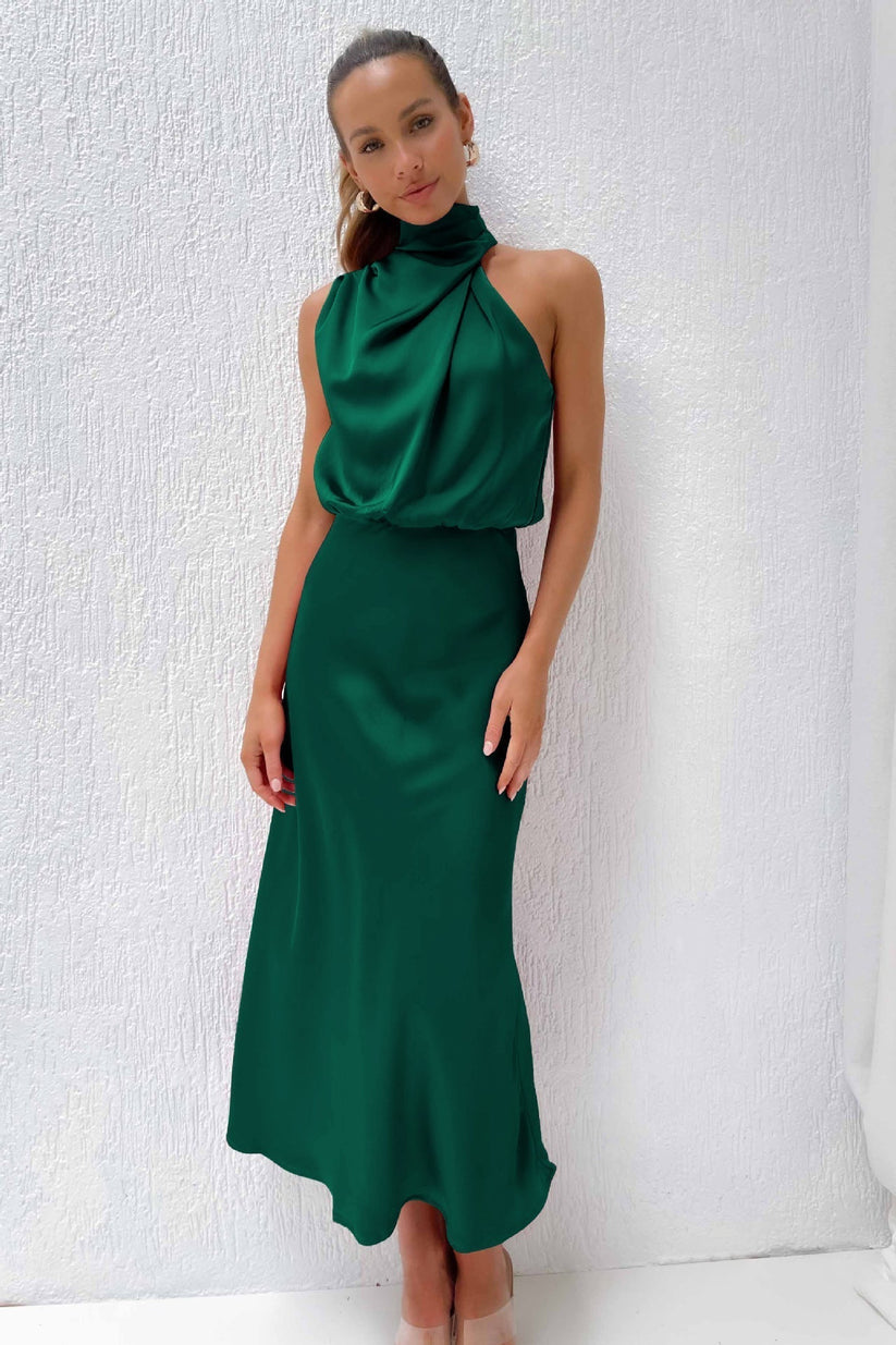 TradeTrends™ | Long satin dress - Calestra