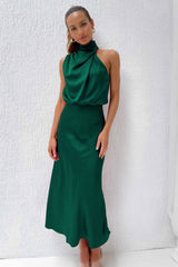 TradeTrends™ | Long satin dress - Calestra