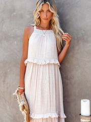 Elegant Ruffled Long Dress