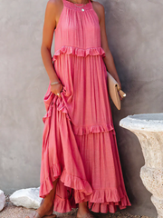 Elegant Ruffled Long Dress
