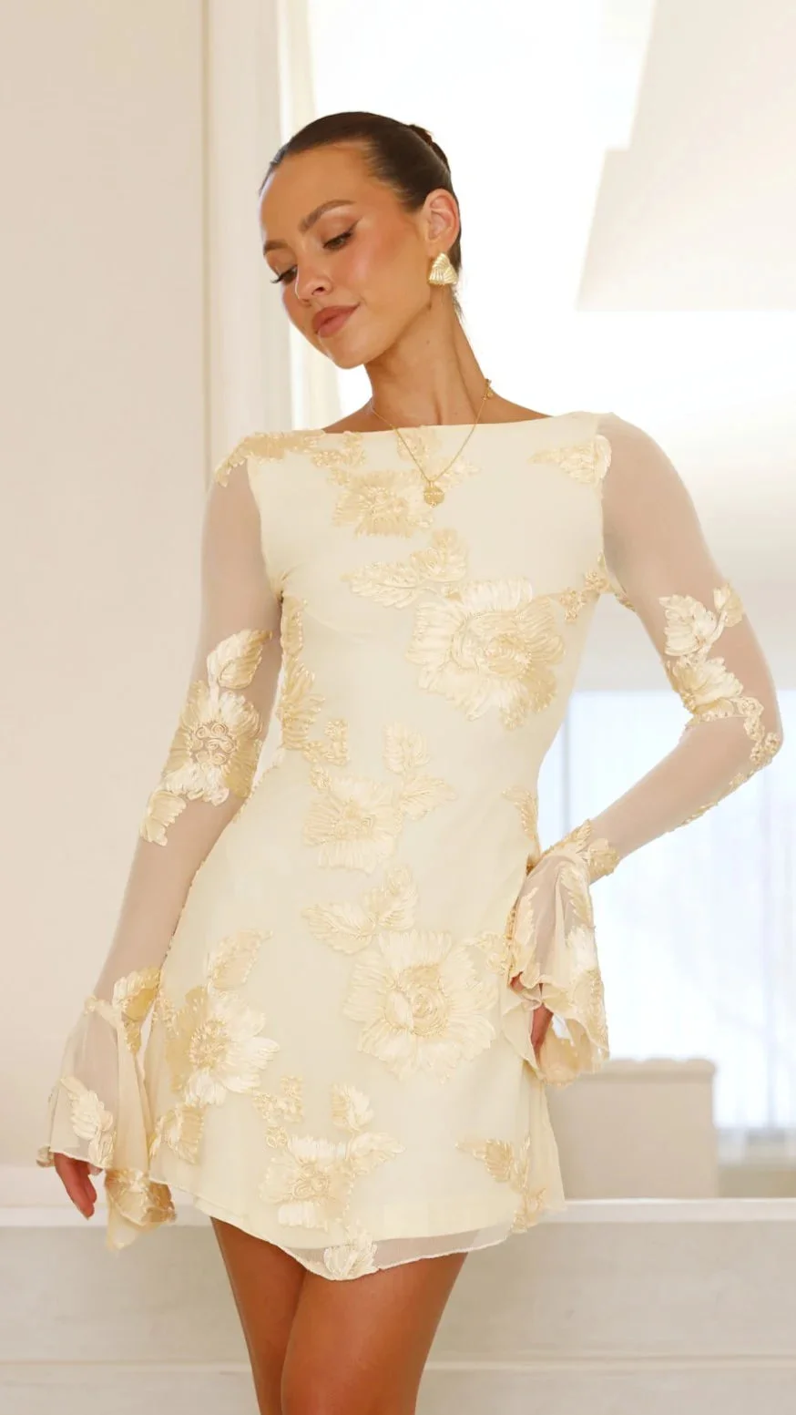 Backless Printed Mini Dress - Calestra