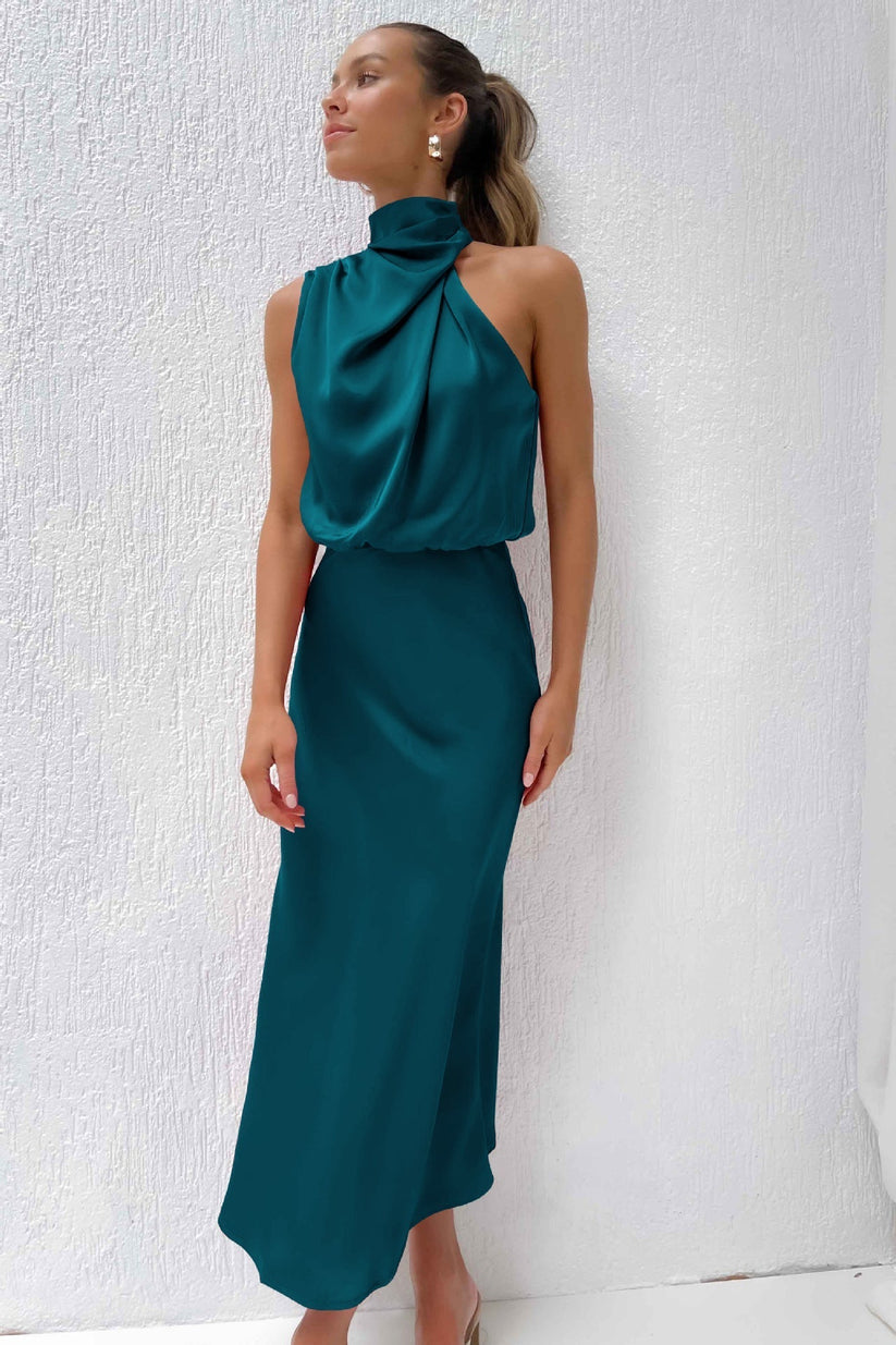 TradeTrends™ | Long satin dress - Calestra