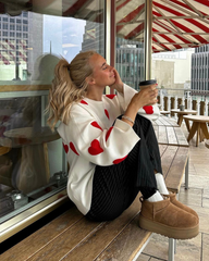 Sofie™ Oversized Dames trui met hartjes - Calestra