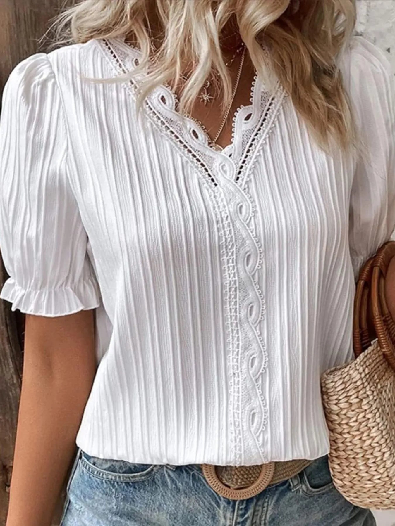 TradeTrends™ | Ivory Lace Whisper Blouse - Calestra