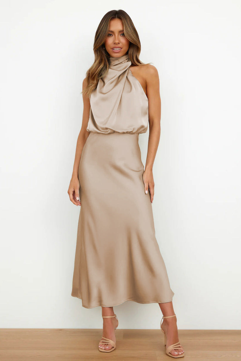 TradeTrends™ | Long satin dress - Calestra
