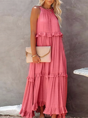 Elegant Ruffled Long Dress