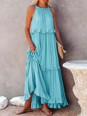 Elegant Ruffled Long Dress
