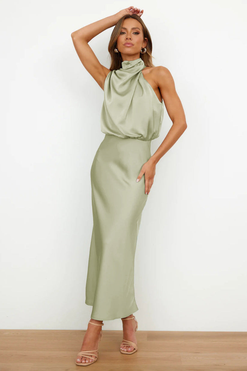 TradeTrends™ | Long satin dress - Calestra
