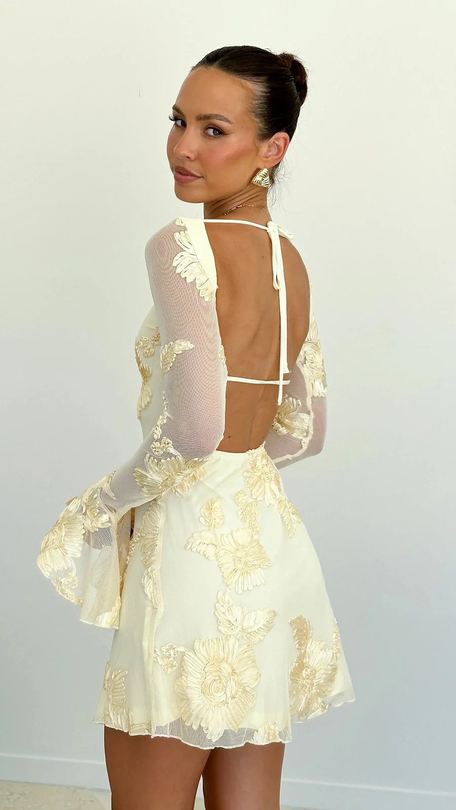 Backless Printed Mini Dress - Calestra