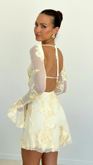 Backless Printed Mini Dress - Calestra