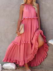 Elegant Ruffled Long Dress