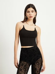 Transparent Strap Crop Tank Top - Calestra