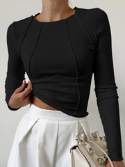 Basic Piping Long Sleeve Top - Calestra