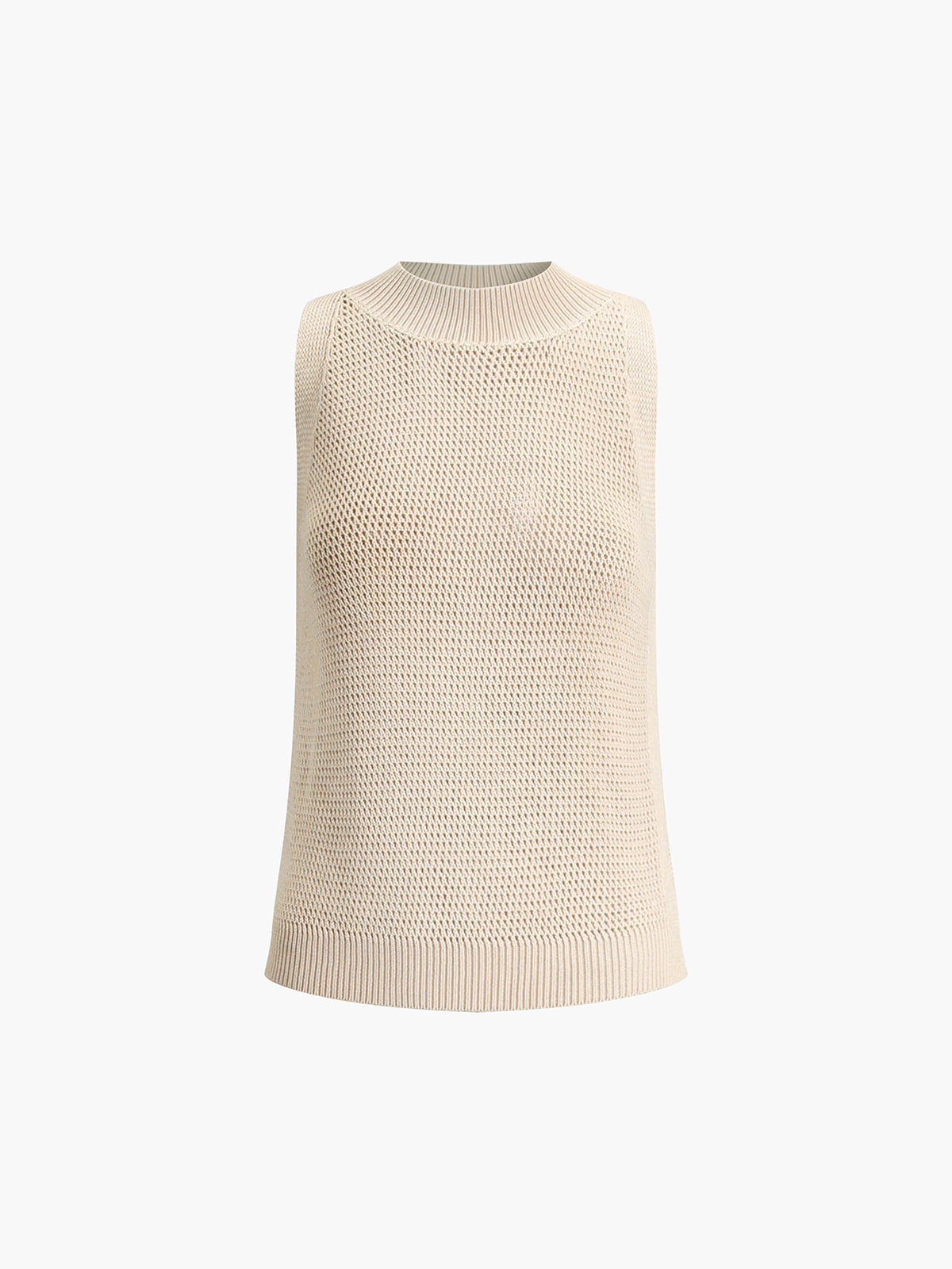 Knit Hollow Solid Tank Top - Calestra