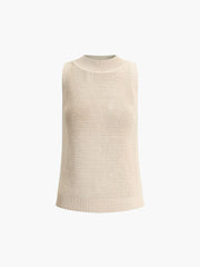 Knit Hollow Solid Tank Top - Calestra