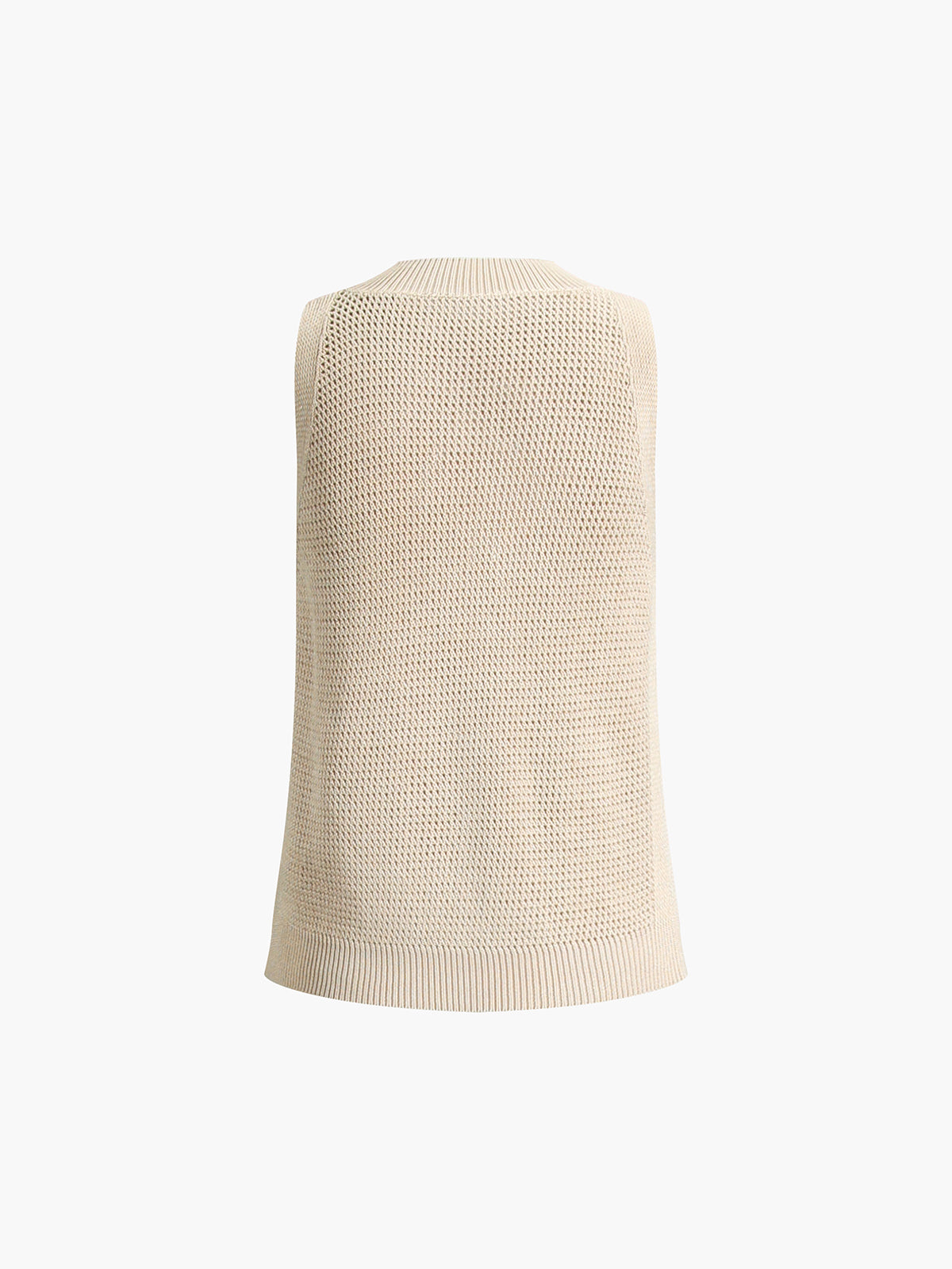 Knit Hollow Solid Tank Top - Calestra