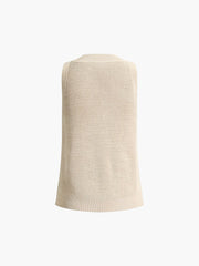 Knit Hollow Solid Tank Top - Calestra