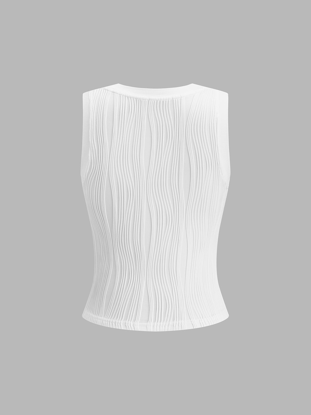 Solid Wavy Textured Tank Top - Calestra