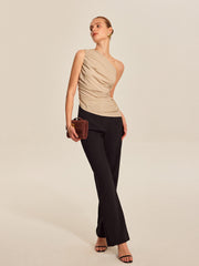 Ruched Side One-Shoulder Top - Calestra