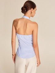 Striped Halter Tie Top - Calestra