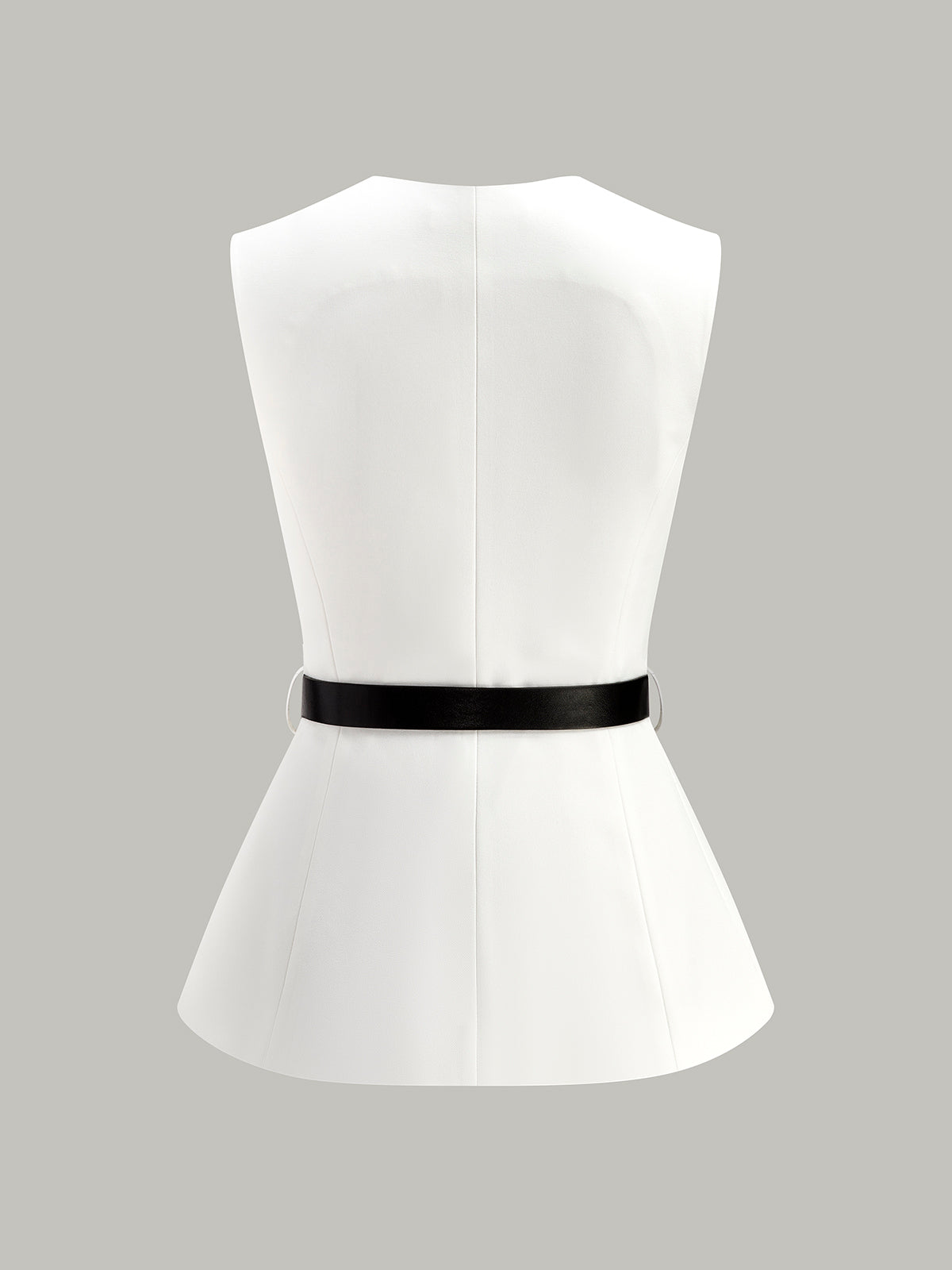 Button Detail Pockets Top With Belt - Calestra