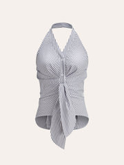 Striped Halter Tie Top - Calestra