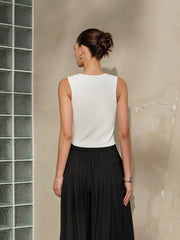 Delicate-Strap Crop Knit Top - Calestra