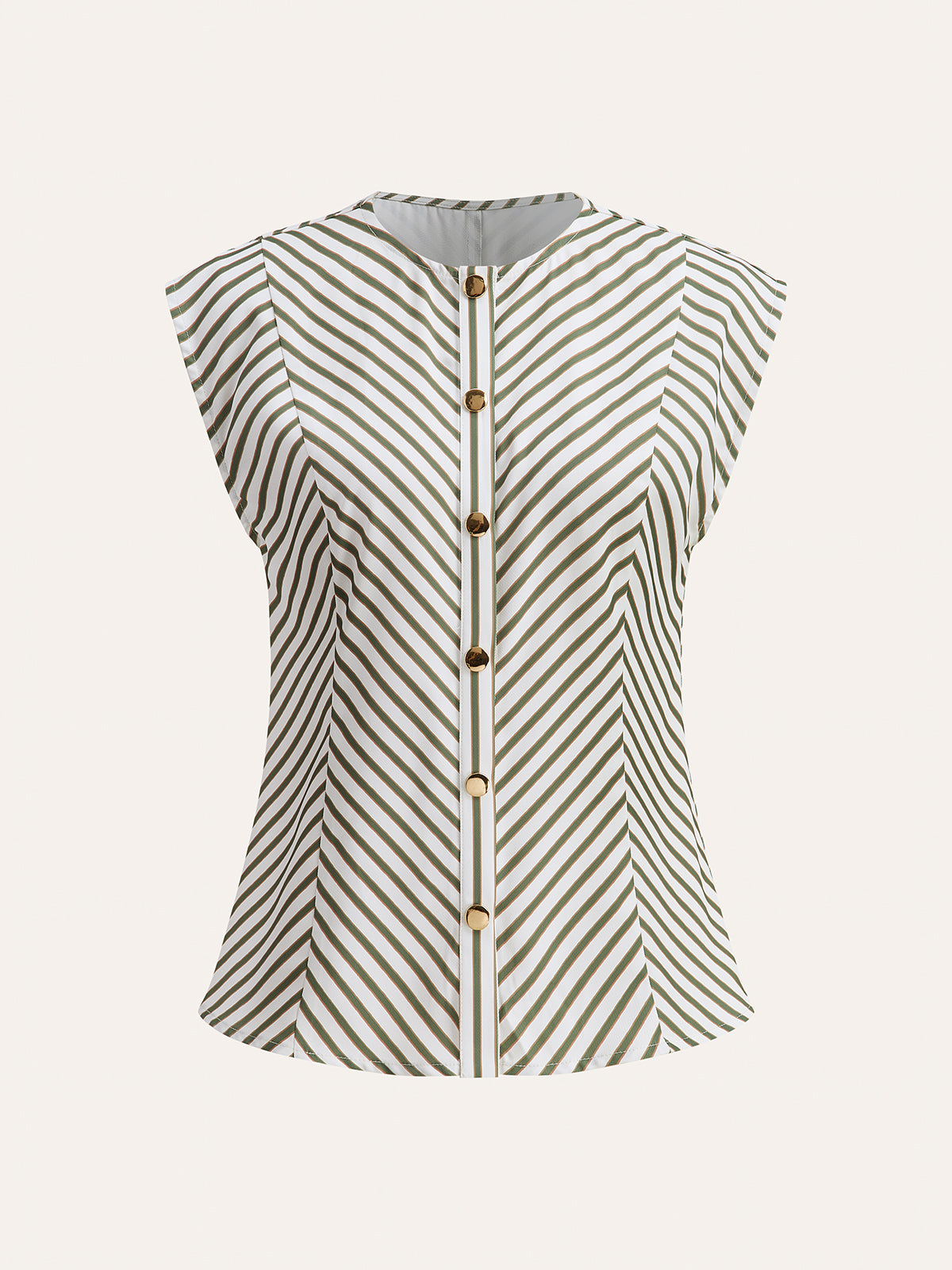 Striped Metal Round-Neck Shirt With Belt - Calestra