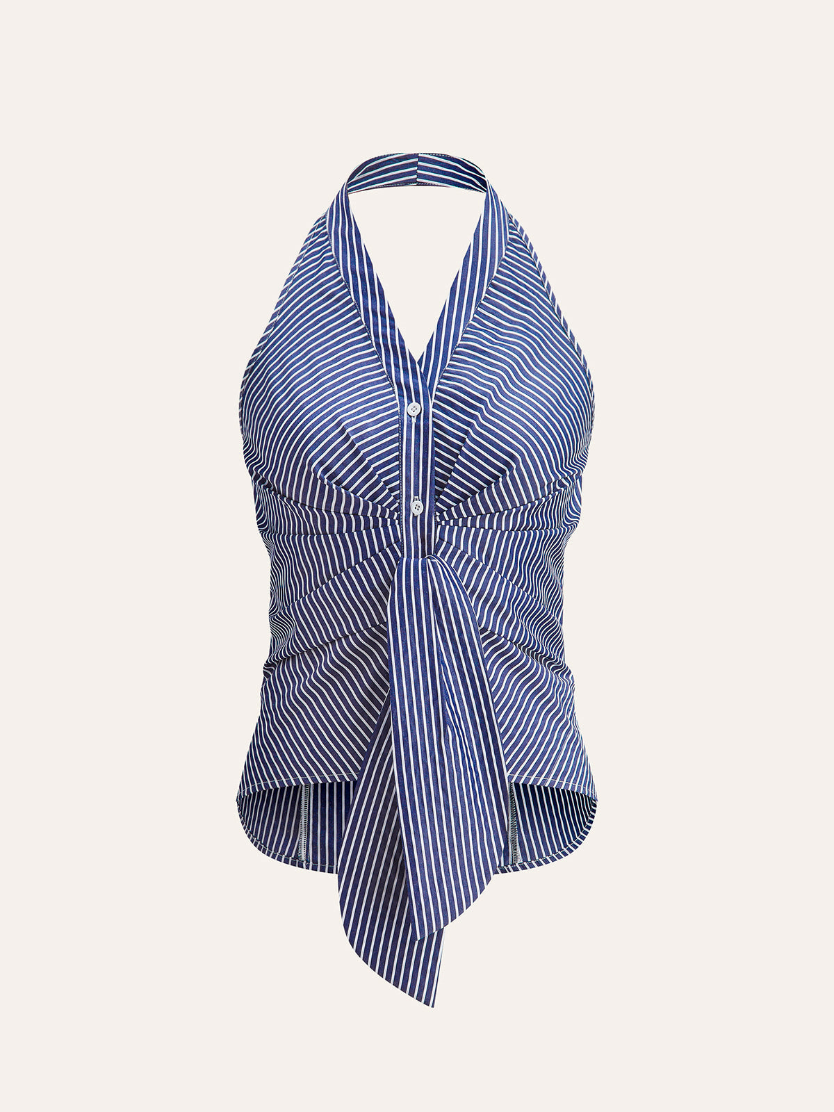 Striped Halter Tie Top - Calestra