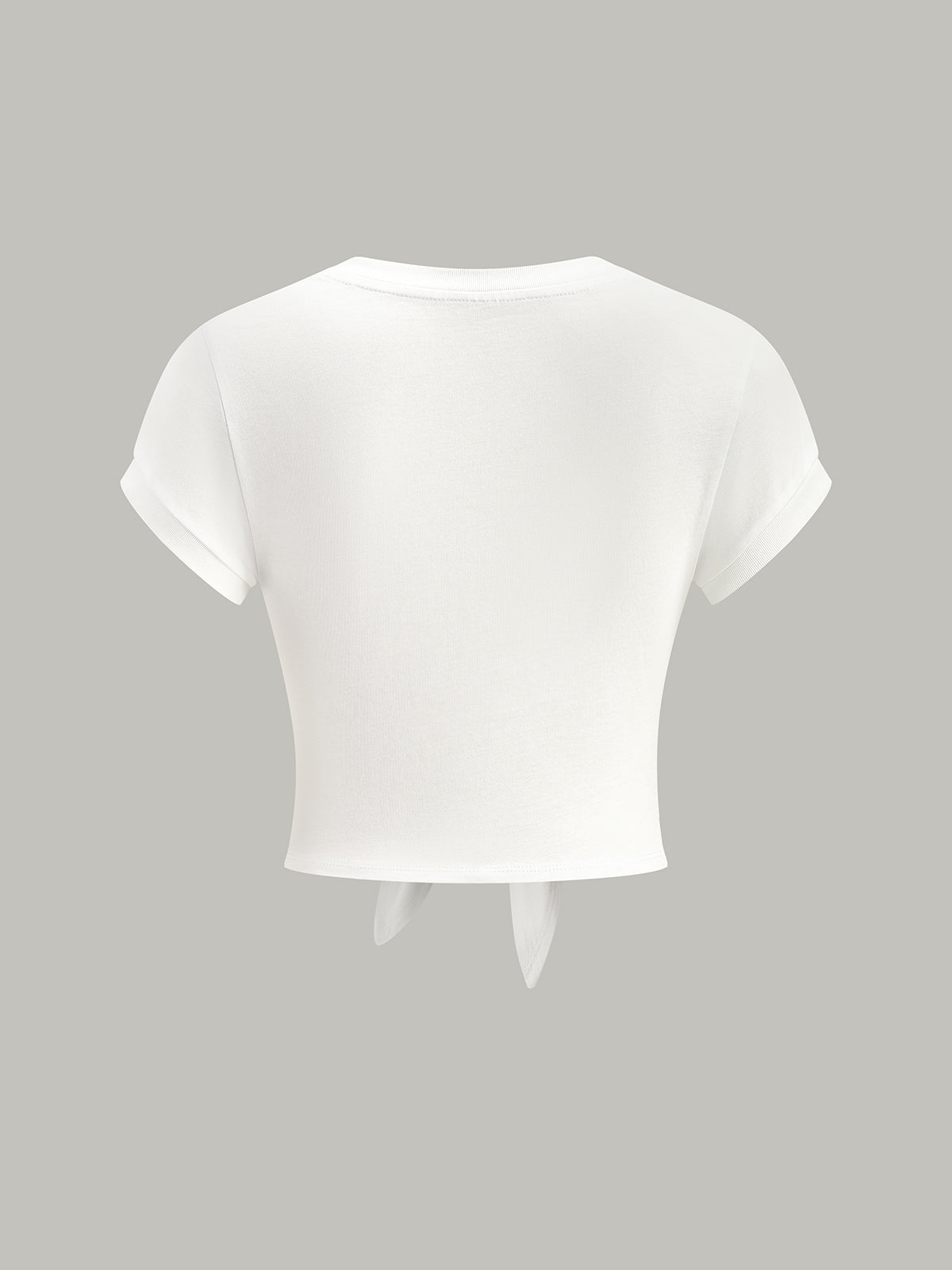 Knot Front V-Neck T-Shirt - Calestra