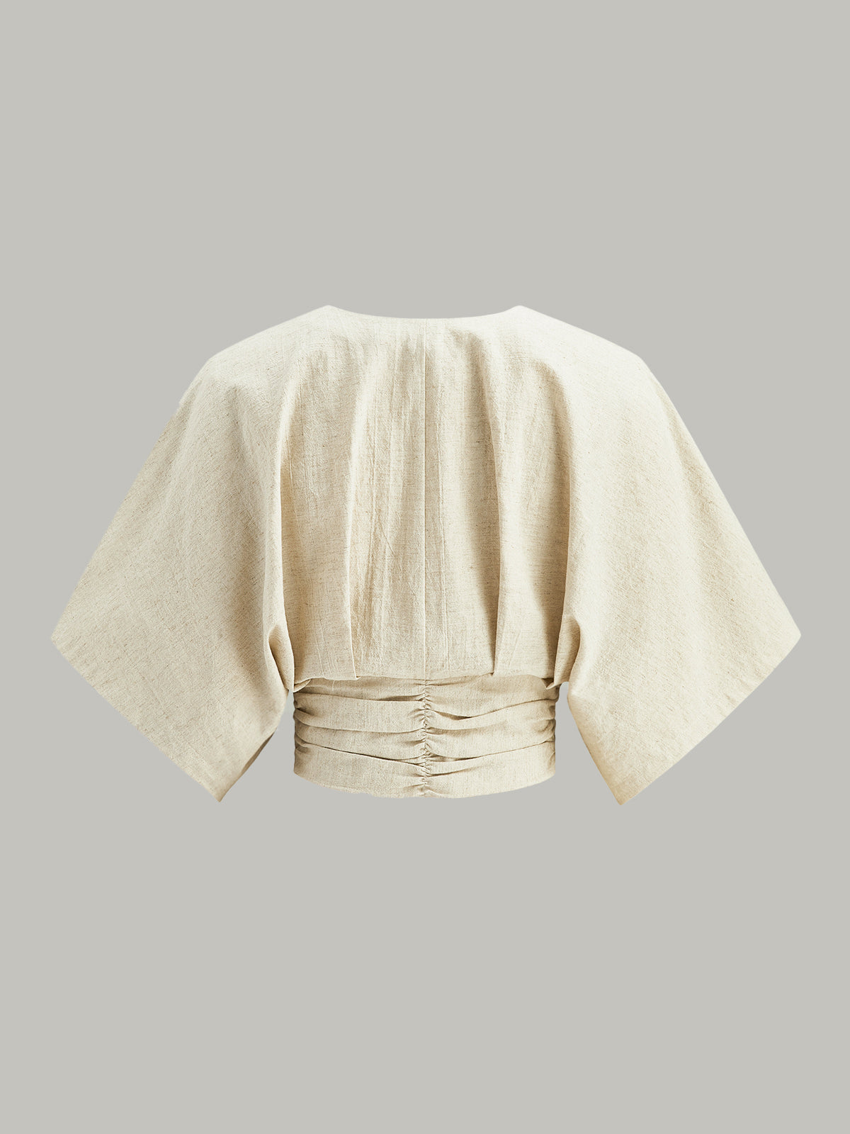 Cotton & Linen Kimono Sleeve Button Top - Calestra