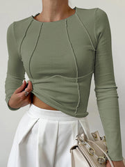 Basic Piping Long Sleeve Top - Calestra